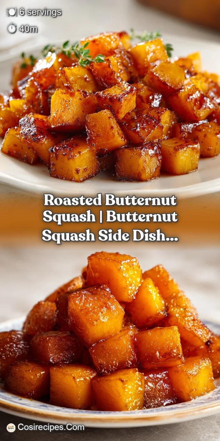 Close-up of glistening, tender orange squash chunks with caramelized edges and a sprinkle of flaky sea salt.