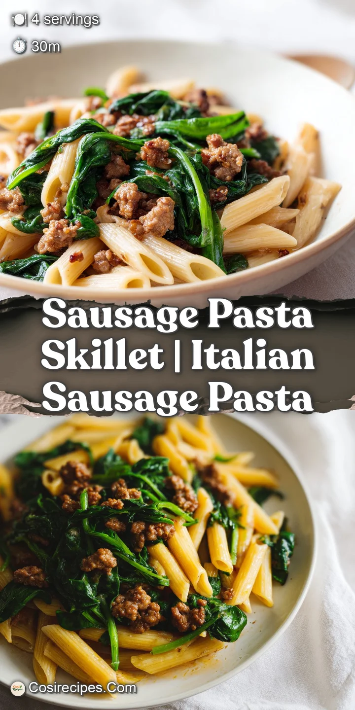 Extreme close-up of succulent browned sausage and pasta coated in a thick, velvet-smooth cream sauce and black pepper.