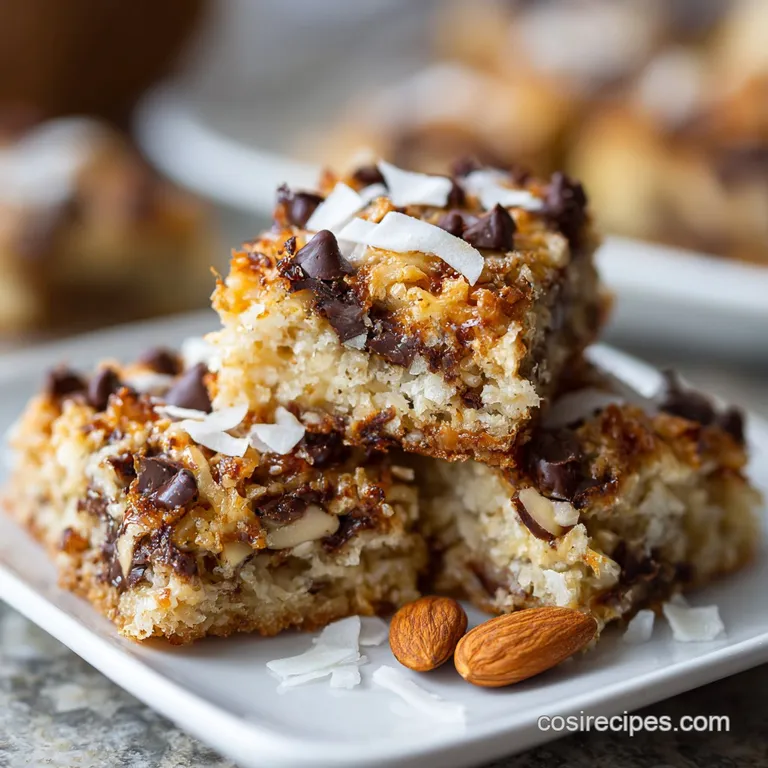 Almond Joy Cookie Bars: Chewy Coconut Treat