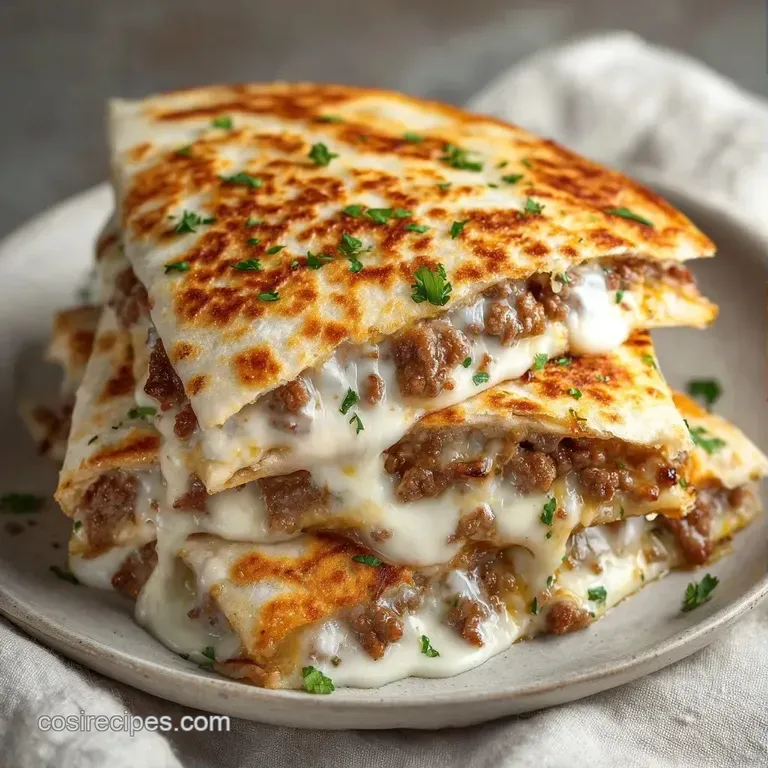 Triangles of golden toasted tortillas with gooey cheese, served alongside fresh salsa and dollops of sour cream.