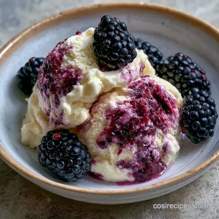 No-Churn Blackberry Vanilla Ice Cream