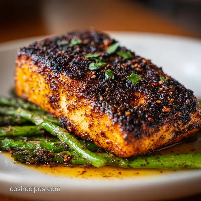 Flaky blackened mahi-mahi served atop creamy risotto, garnished with fresh parsley and a bright squeeze of lemon over the ...