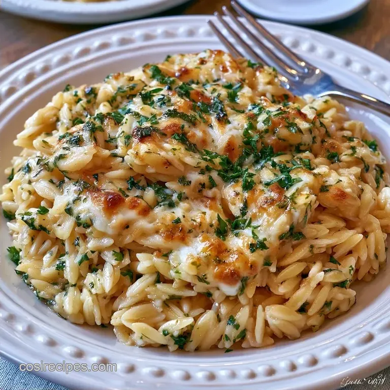 Creamy Boursin Orzo Bake