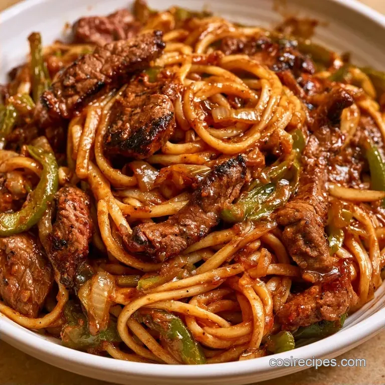 One-Pot Creamy Philly Cheesesteak Pasta