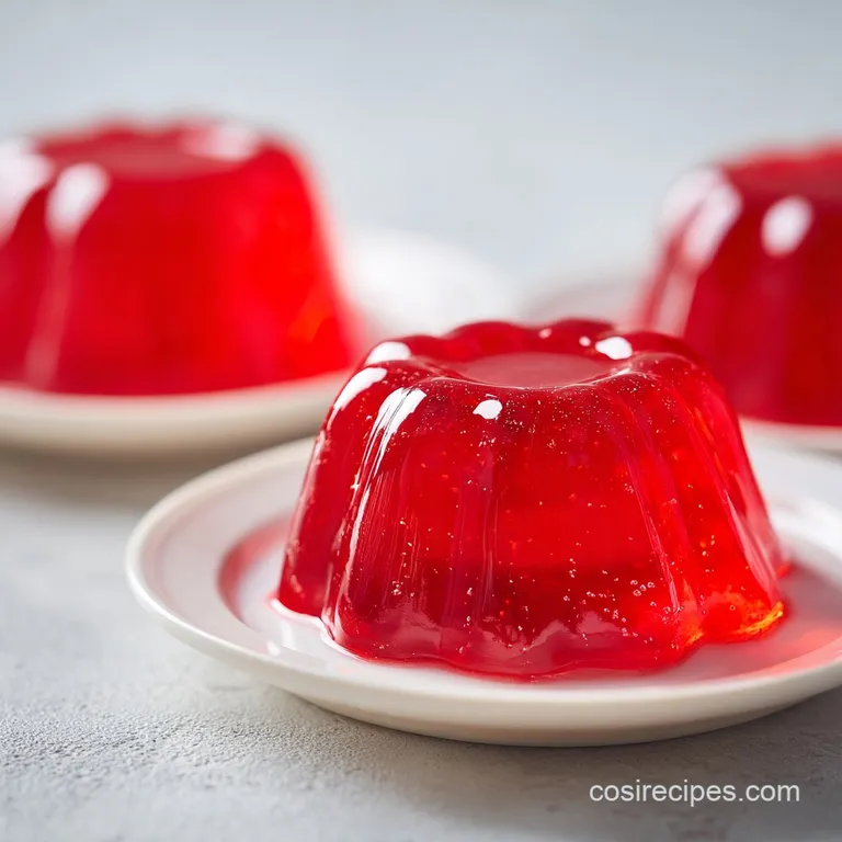 A neat arrangement of glistening, translucent cubes in various bright colors, artfully stacked on a white serving platter.