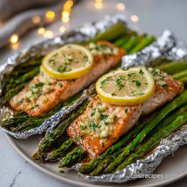 Flaky, tender salmon fillet with vibrant green herbs served over fluffy white rice. A wedge of lemon adds a bright pop of ...