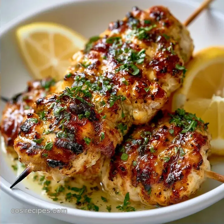 Grilled Lemon Chicken Skewers with Garlic