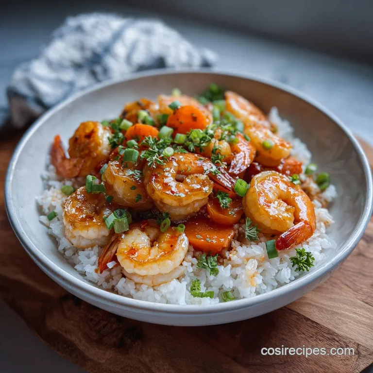 20 Minute Honey Garlic Shrimp Rice