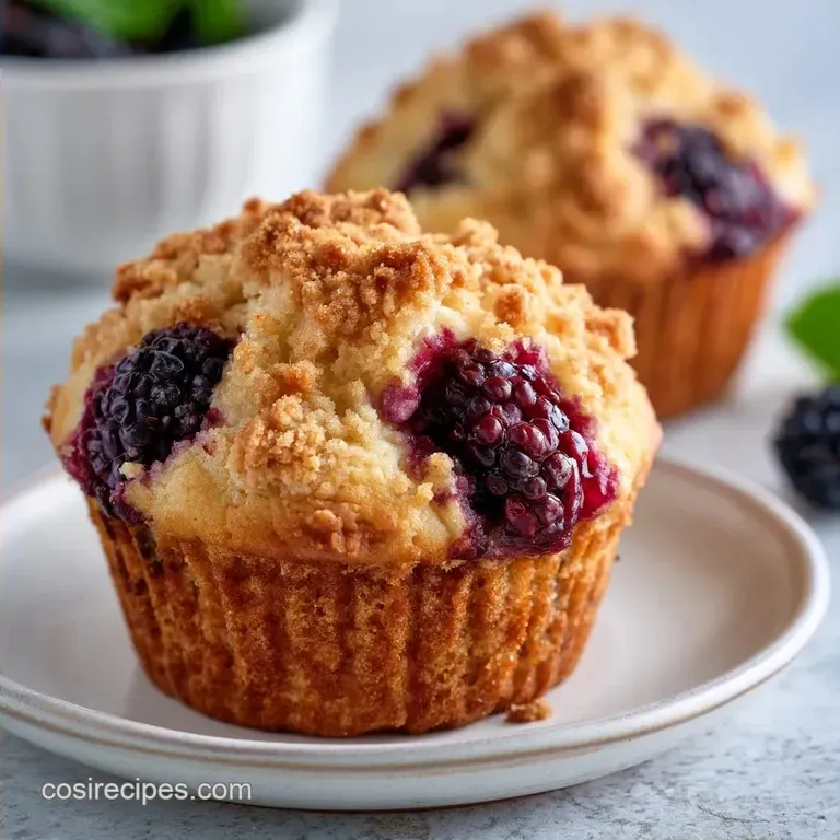 Lemon Blackberry Muffins with Golden Streusel