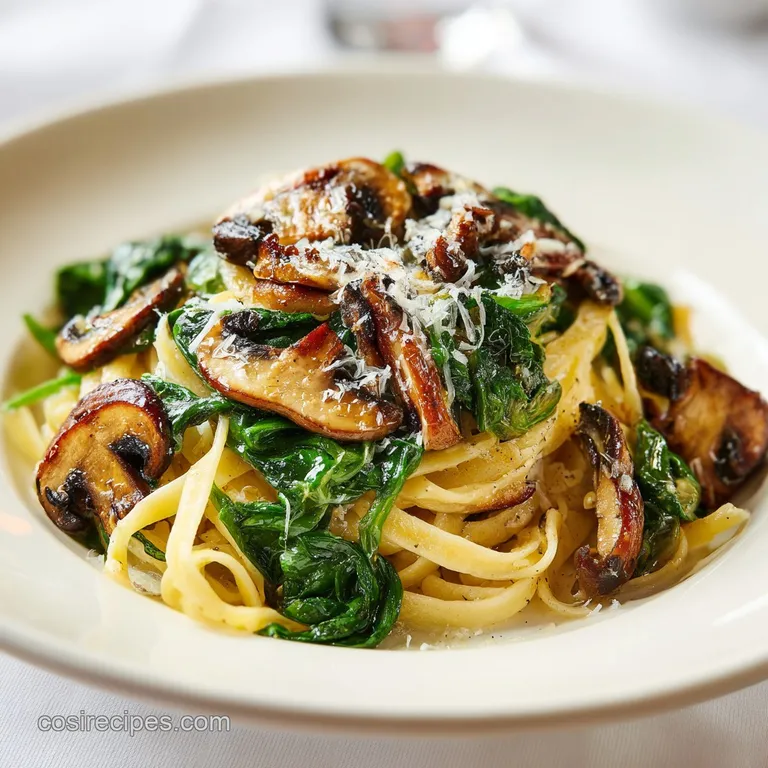 One-Pan Parmesan Spinach Mushroom Pasta Skillet