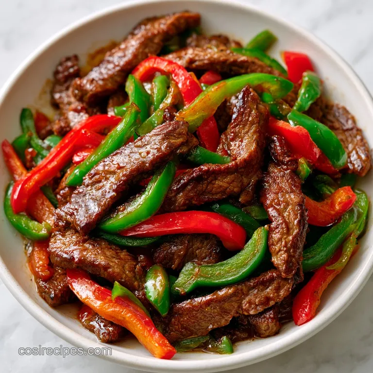 Chinese Pepper Steak Stir Fry: Tender and Glossy