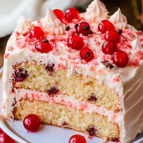 Creating a cherry chip cake